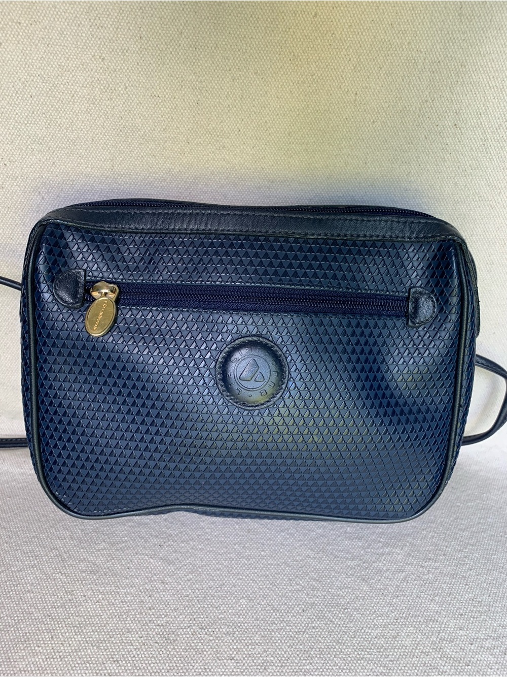 Vintage Liz Claiborne Navy Textured Crossbody Bag